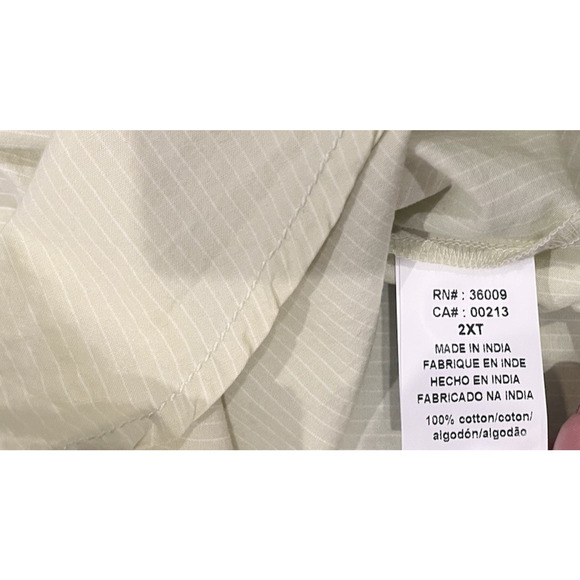 Calvin Klein Striped Non-Iron Dress Shirt Long Sleeve LimeStone 2XT NEW - Picture 7 of 7